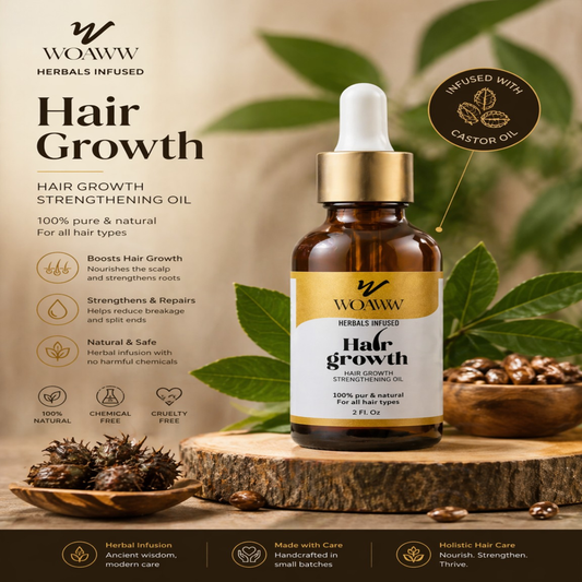 Woaww Herbals Infused Hair Growth Strengthening Oil – 100% Natural Formula for All Hair Types